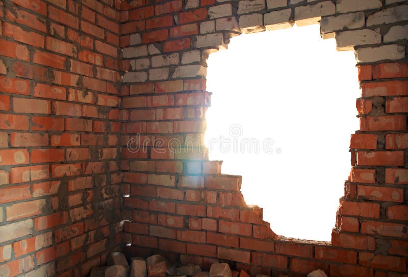 Broken bricks wall stock photo Broken bricks wall stock photo