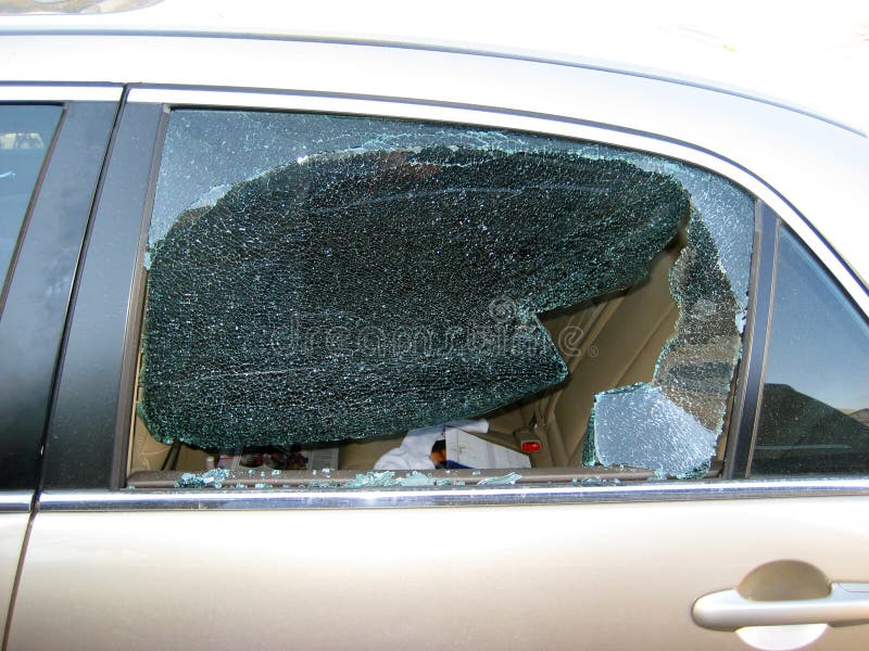 Broken Car Window Stock Image Image Of Hammer Thieve