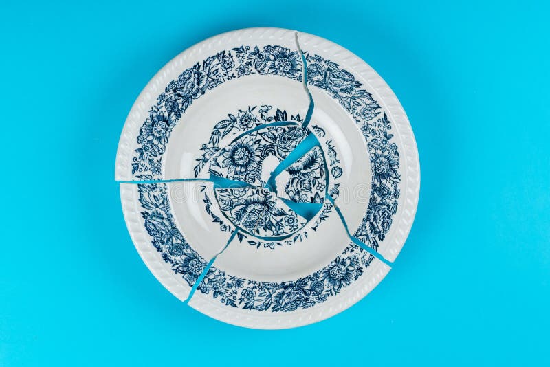 Broken Ceramic Plate with Patterns Stock Image Image of quality, plate 211145733