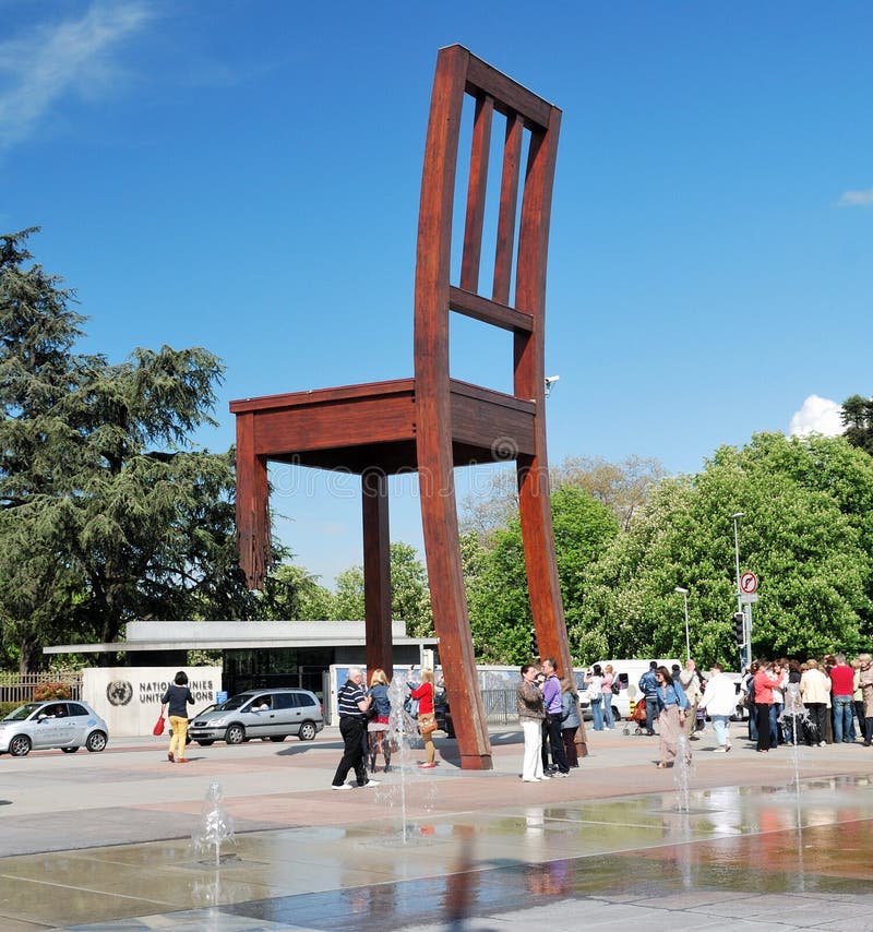 Broken Chair Monument, Geneva HDR Editorial Stock Image Image of