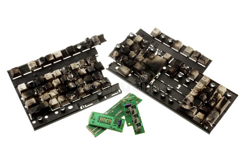Broken Computer Keyboard stock photos