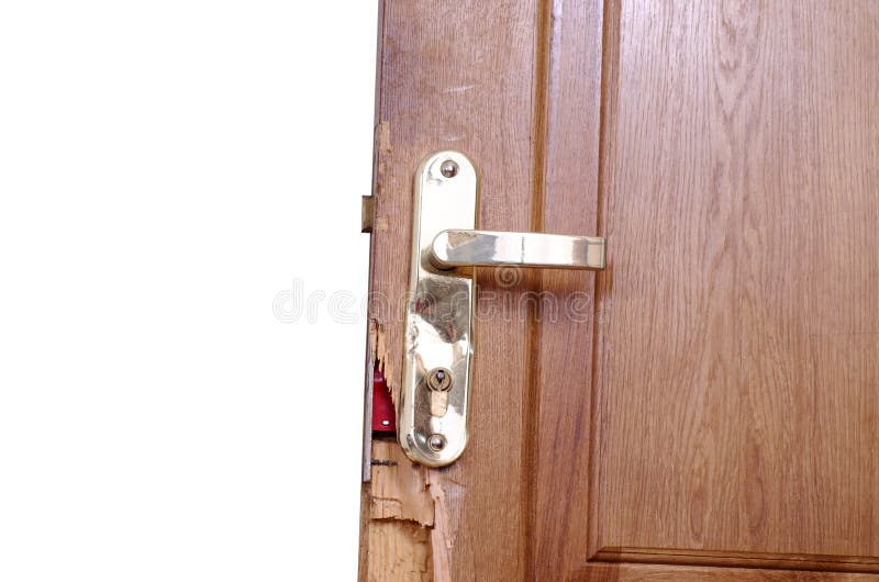 Broken door stock photo. Image of property, cylinder 72287246