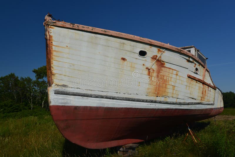 Download A Broken Down Hulk Of A Lobster Boat Stock Image - Image ...