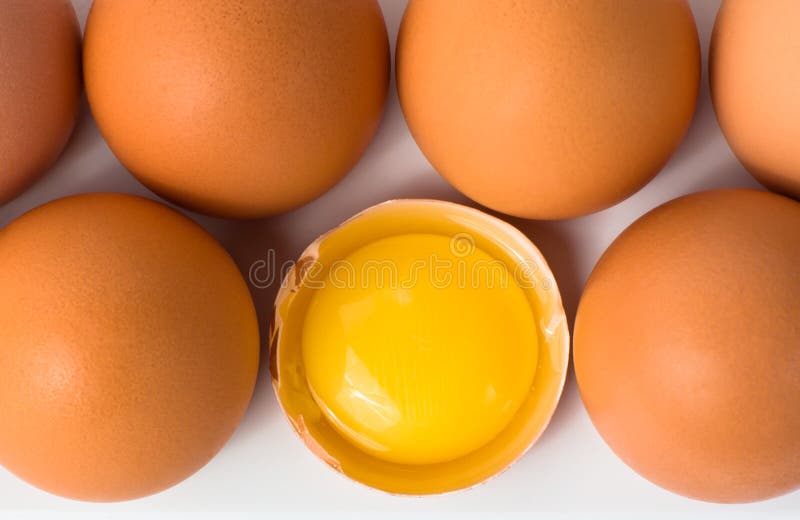 Broken Egg among the Whole Egg Stock Image Image of white, group