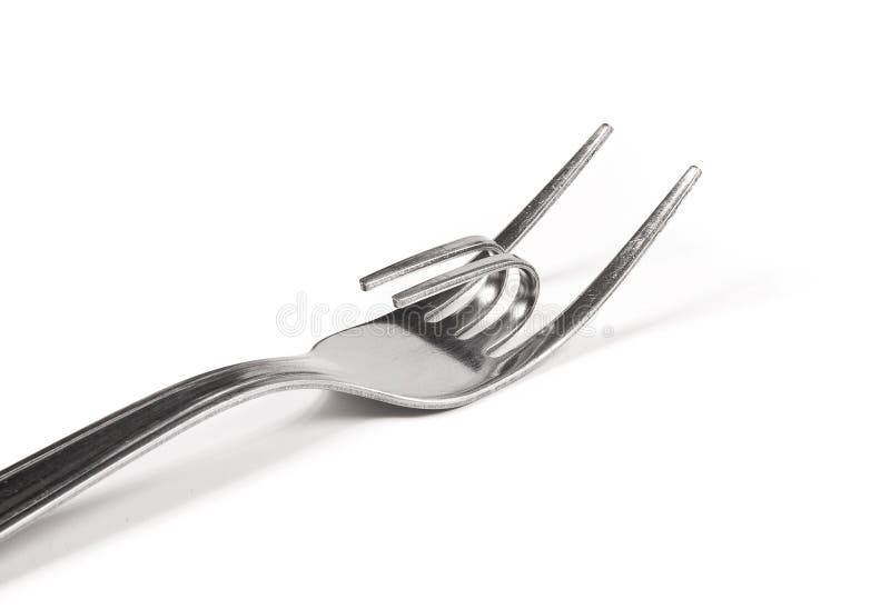 Broken fork isolated royalty free stock image