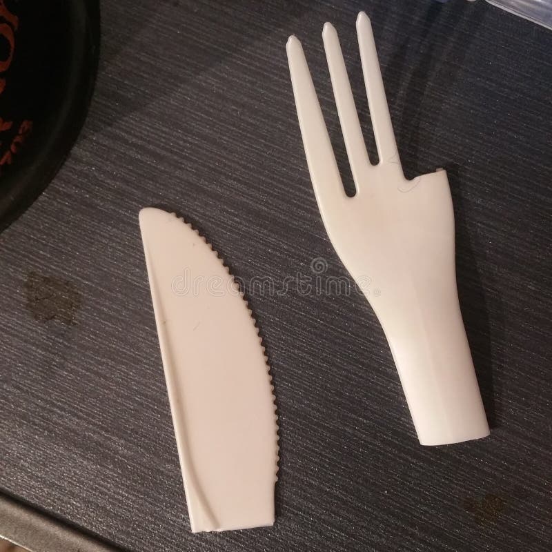 Broken fork and knife stock image. Image of biodegradable 266539961