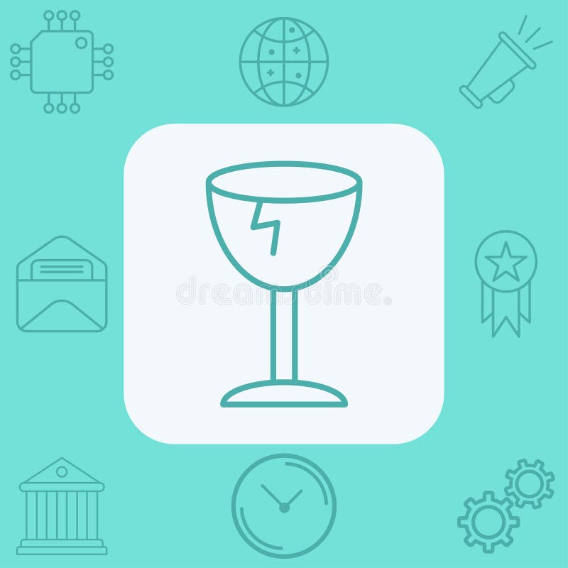 Broken fragile vector icon sign symbol vector illustration