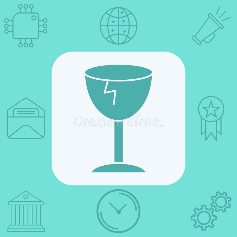 Broken fragile vector icon sign symbol stock illustration