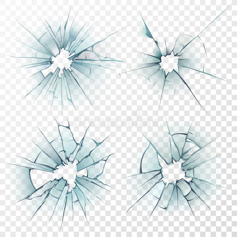 Free Broken Glass. Cracked Texture On Mirror, Smashed Windows Or Damaged Car Windshield. Realistic Crack Hole Vector Set Royalty Free Stock Photography - 120771467