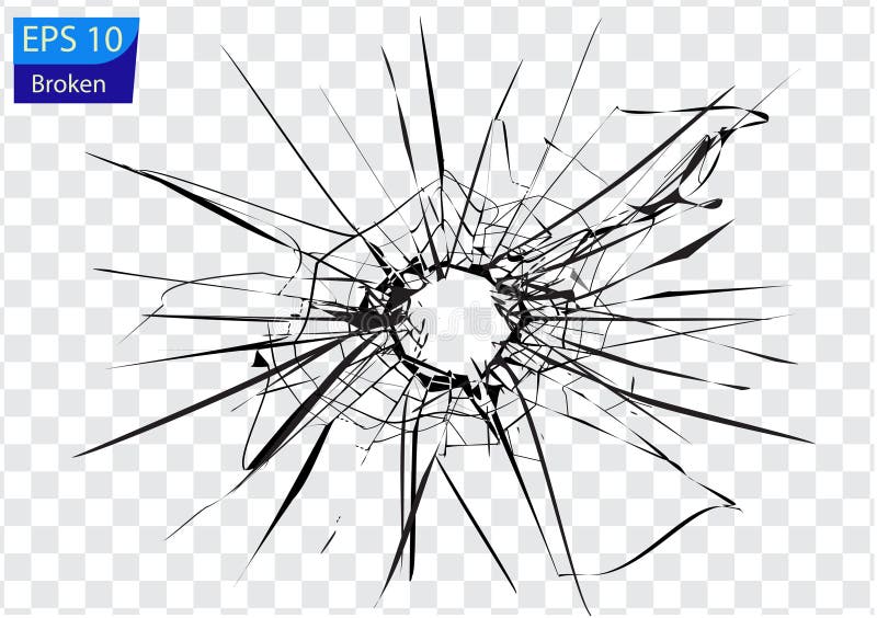 Broken Glass, Cracks, Bullet Marks on Glass. High Resolution Stock