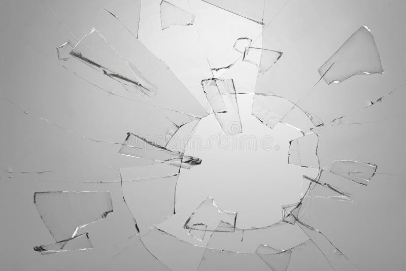 Broken Glass with Cracks on Light Background Stock Image Image of