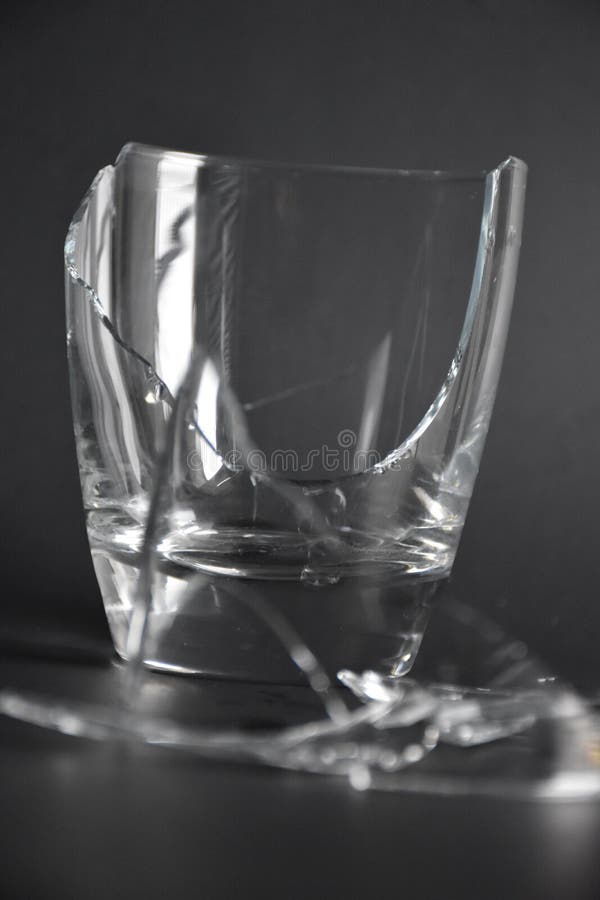 Broken Glass Cup with Pieces and Fragments on Dark Black Background,  Concept of Danger Stock Image - Image of cafeteria, annoyance: 177987907