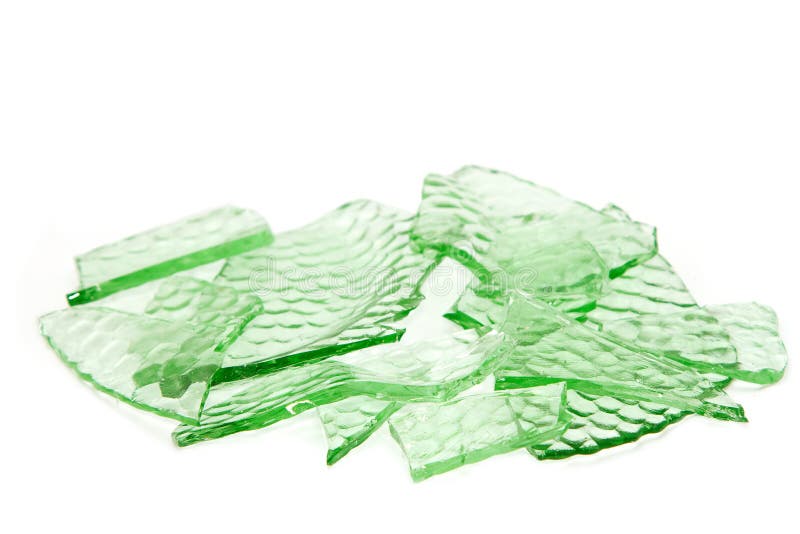Broken glass dish pieces stock image