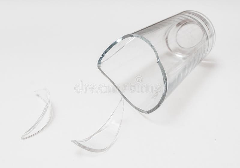 Broken Glass for Drinking. on White Background Stock Image Image of