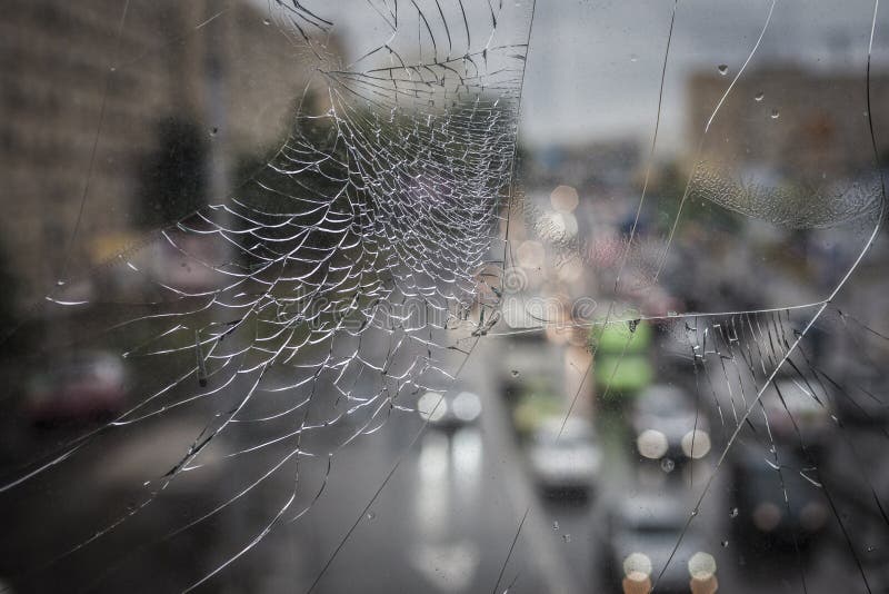 Broken Glass and Lights from Auto Headlights Stock Image Image of
