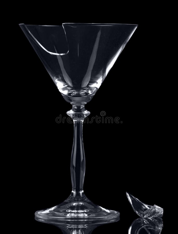 Martini Glass With Ice Isolated On Black Stock Photo Image of color