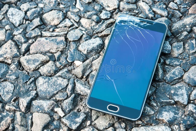 Broken Glass Screen of Mobile Smartphone Stock Image Image of glass