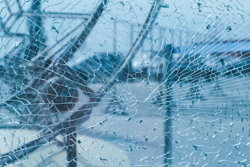 Broken Glass Showcases.Broken Glass in Blue.Blue Glass Texture