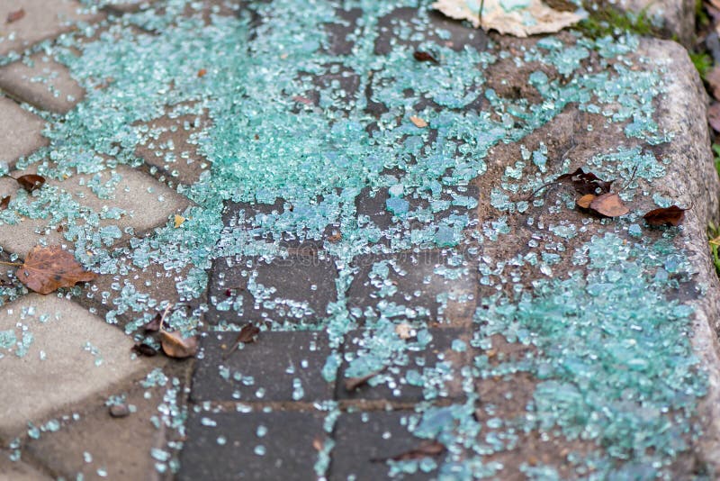 Broken Glass On The Sidewalk Stock Image Image Of Texture Blank 107087343