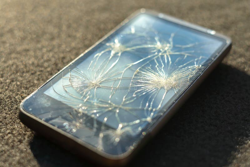 Broken glass of smart phone royalty free stock photo