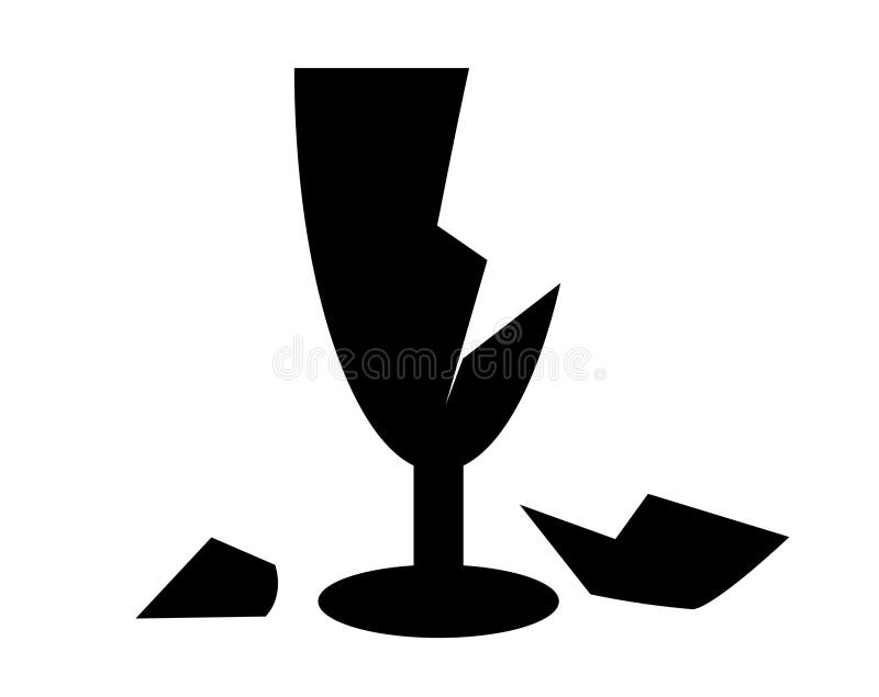 Broken glass vector icon stock illustration