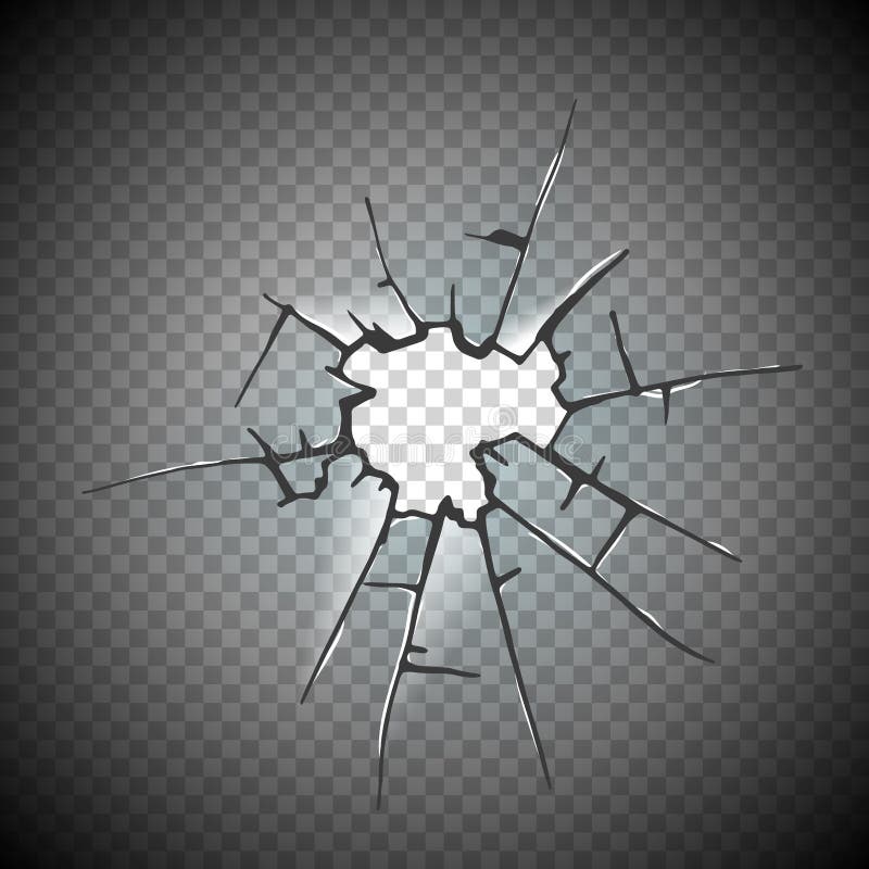 Broken Glass Window Frame Vector. Window Glass Broken on Checkered