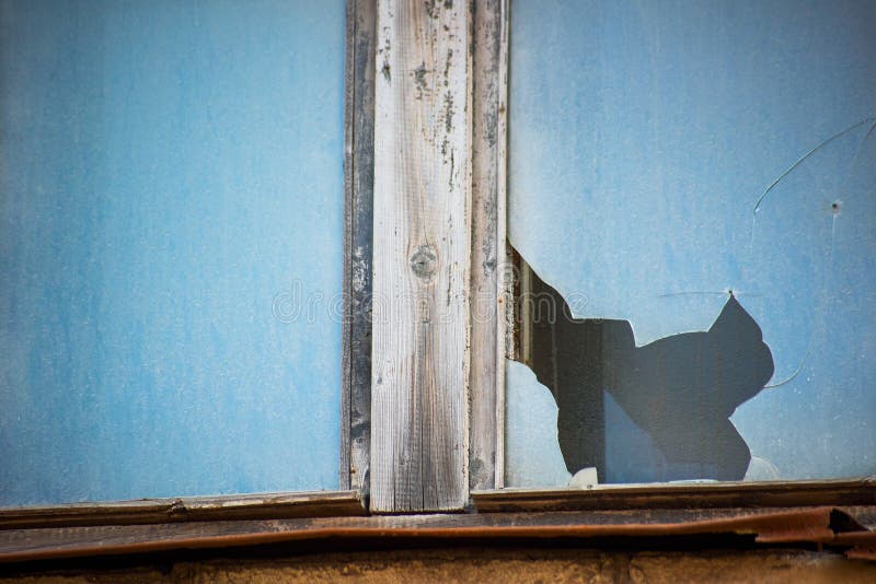 Broken Glass in Wooden Frame Stock Image Image of damaged, abandon