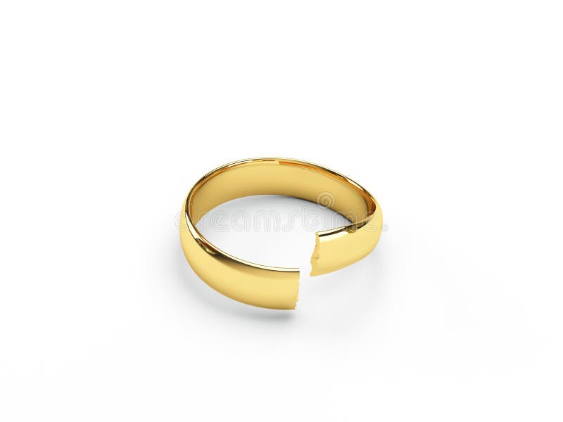 Gold broken wedding rings stock illustration. Illustration of holiday
