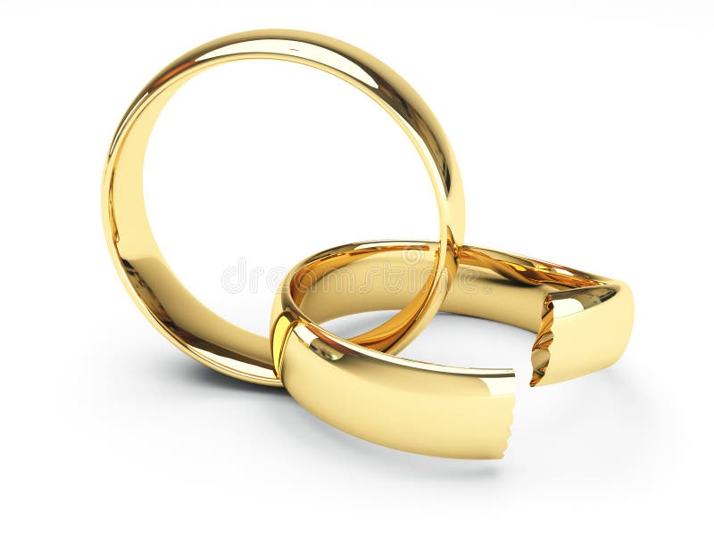 Broken gold wedding rings