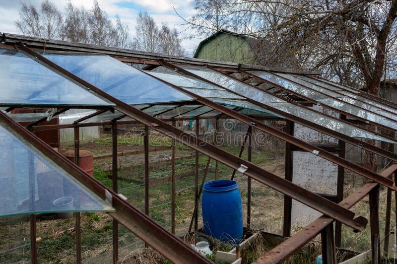 Broken Greenhouse with Glass Windows Stock Image Image of fractured, agriculture 246422527