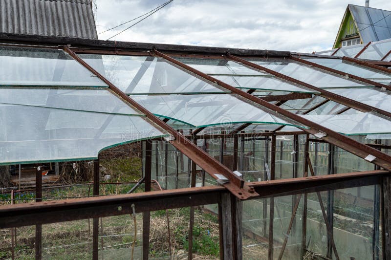 Broken Greenhouse with Glass Windows Stock Photo Image of condition, fractured 246422498