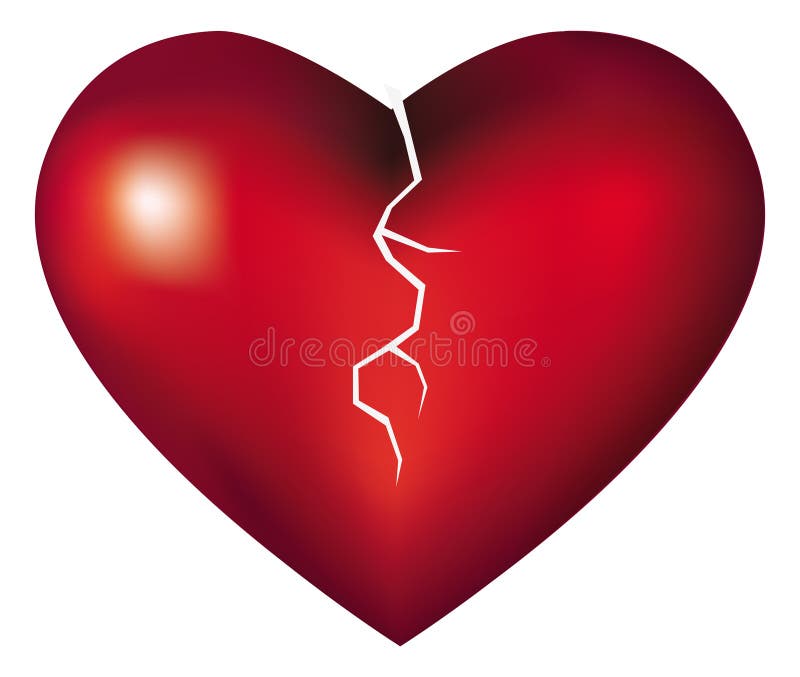 Broken heart vector illustration