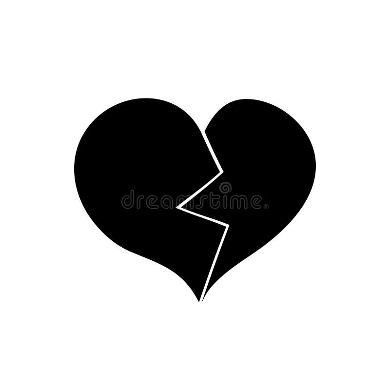 Broken Heart. Black Icon on White Background. Stock Illustration - Illustration of accident, hurt: 111652742 Broken Heart. Black Icon on White Background. Stock Illustration - Illustration of accident, hurt: 111652742