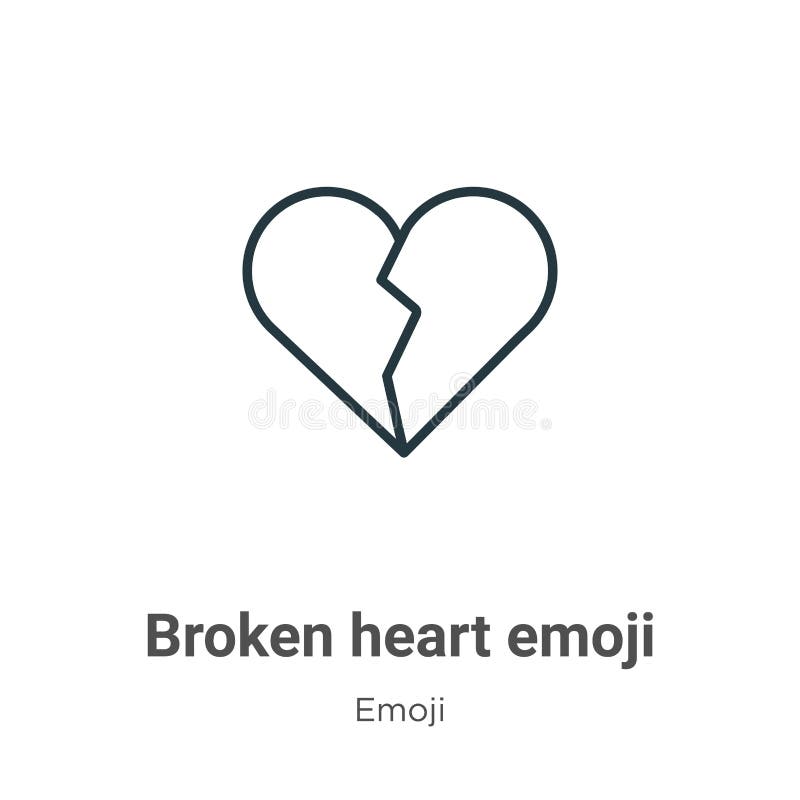 Broken Heart Emoji Outline Vector Icon. Thin Line Black Broken Heart Emoji  Icon, Flat Vector Simple Element Illustration from Stock Vector -  Illustration of broken, outline: 167223167