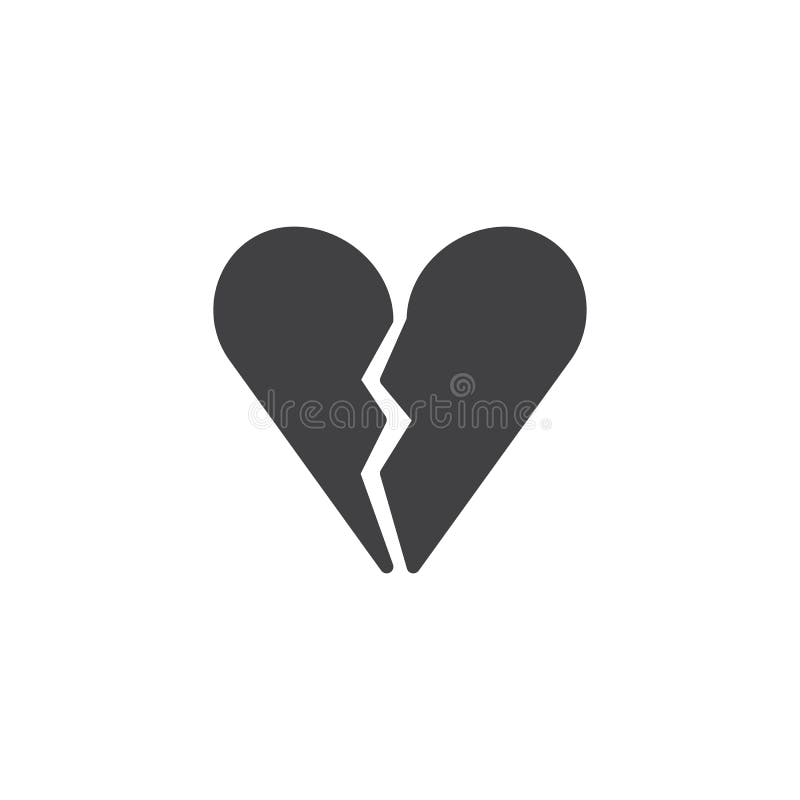 Broken heart icon vector stock vector. Illustration of icon - 103303443