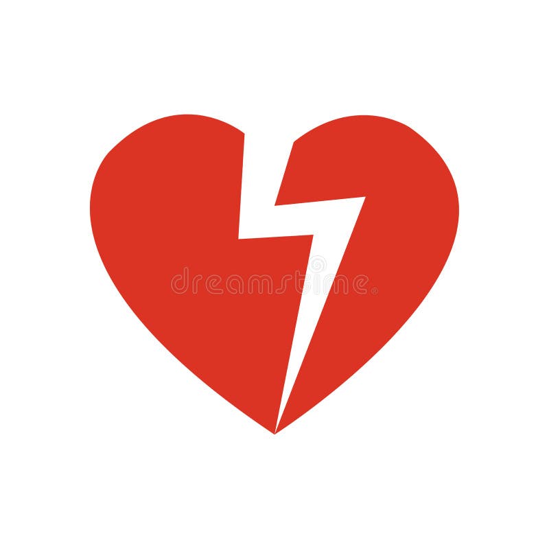 Broken heart icon, vector illustration stock illustration
