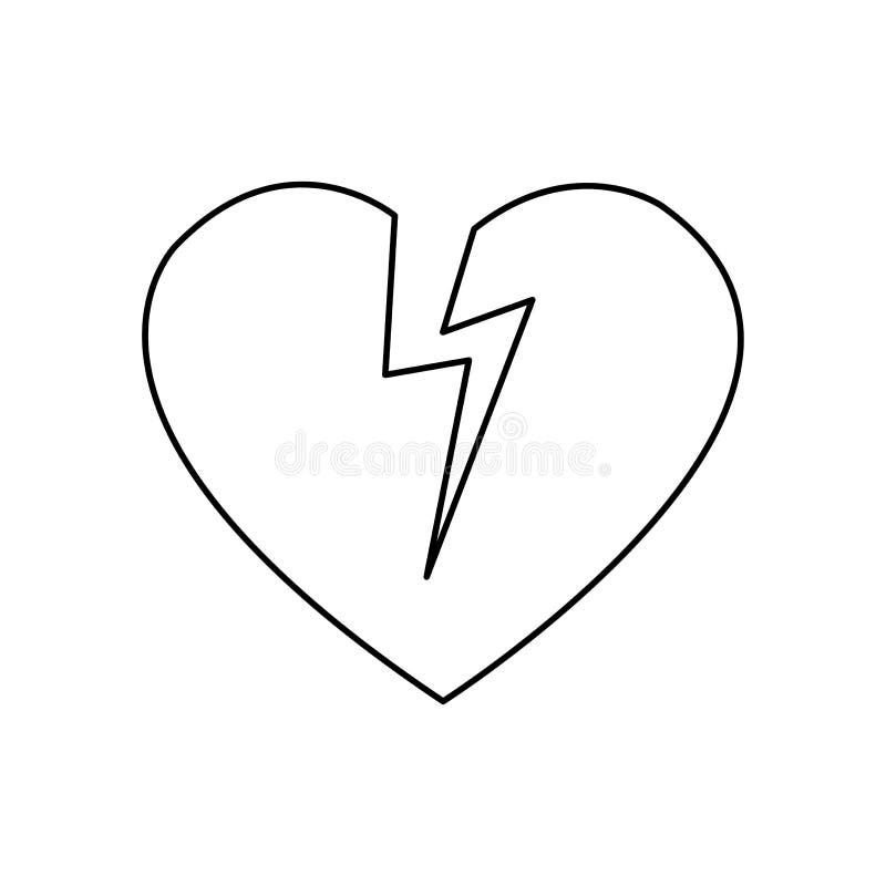 Broken heart icon, vector illustration vector illustration