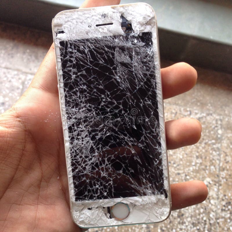 A broken glass of apple iPhone 5s. A broken glass of apple iPhone 5s