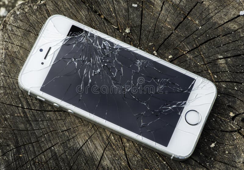 Broken iphone royalty free stock photography