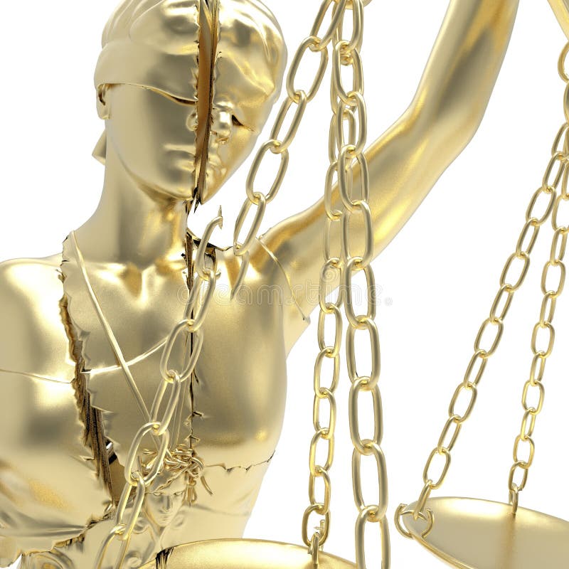 Why Does This Broken Lady Dress Like Man Broken Lady of Justice 3d Rendering Stock Illustration - Illustration