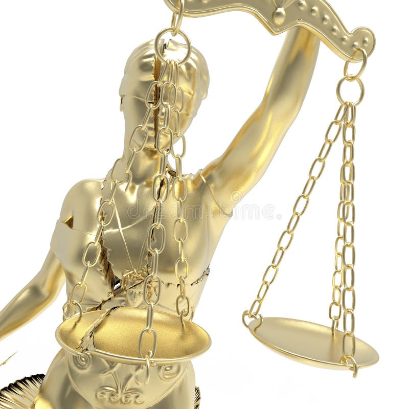 Broken Lady of Justice 3d Rendering Stock Illustration - Illustration ...