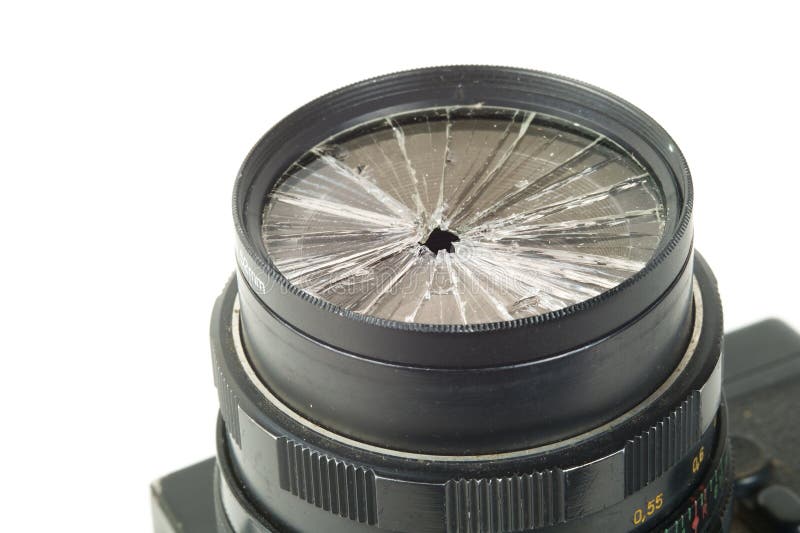 Broken Lens on the Old Vintage Film Camera Stock Photo Image of dslr