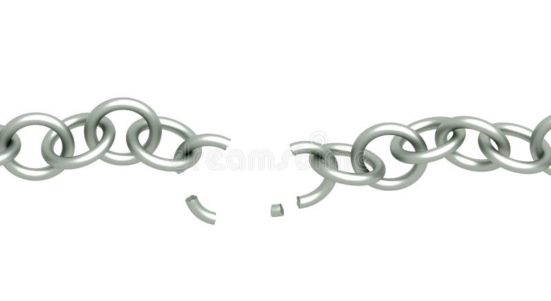 Broken off part in a chain vector illustration