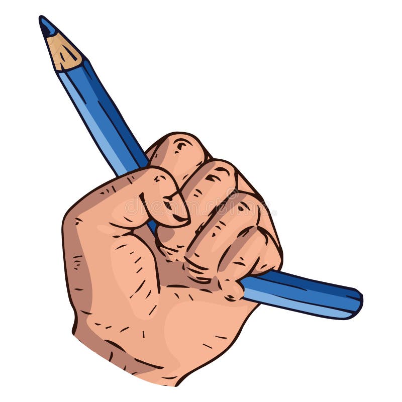 Broken Pencil in a Fist Icon. Vector Illustration of a Broken Pencil in a  Male Hand Stock Vector - Illustration of paper, design: 168648212