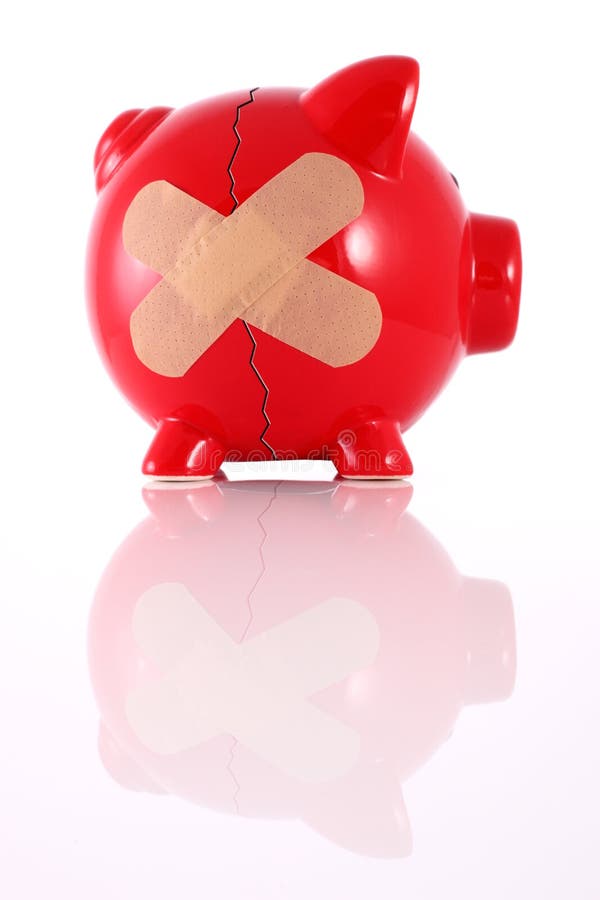 Cracked Piggy Bank stock photo. Image of dollars, buck 22305364