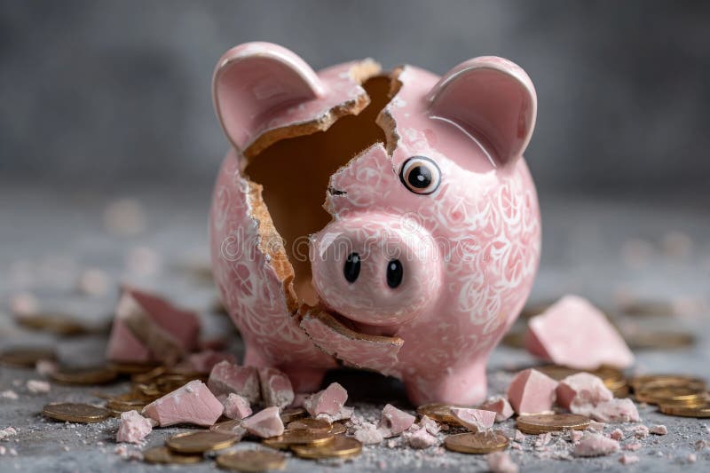 Piggy Bank Losing Coins Stock Photos - Free & Royalty-Free Stock ...