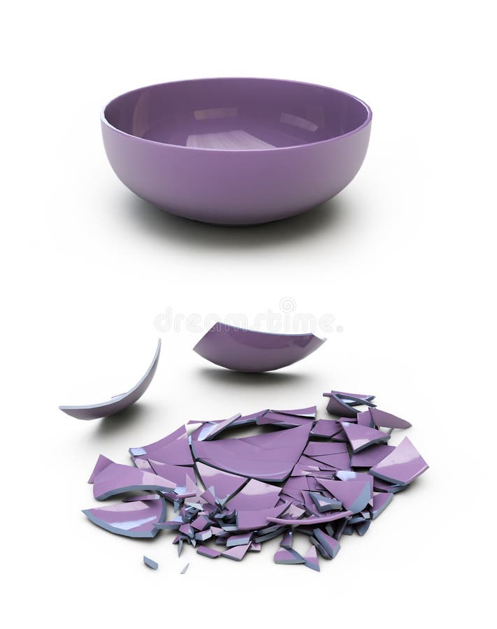 Broken Plate And Whole Plate 3D Render Stock Image Image of