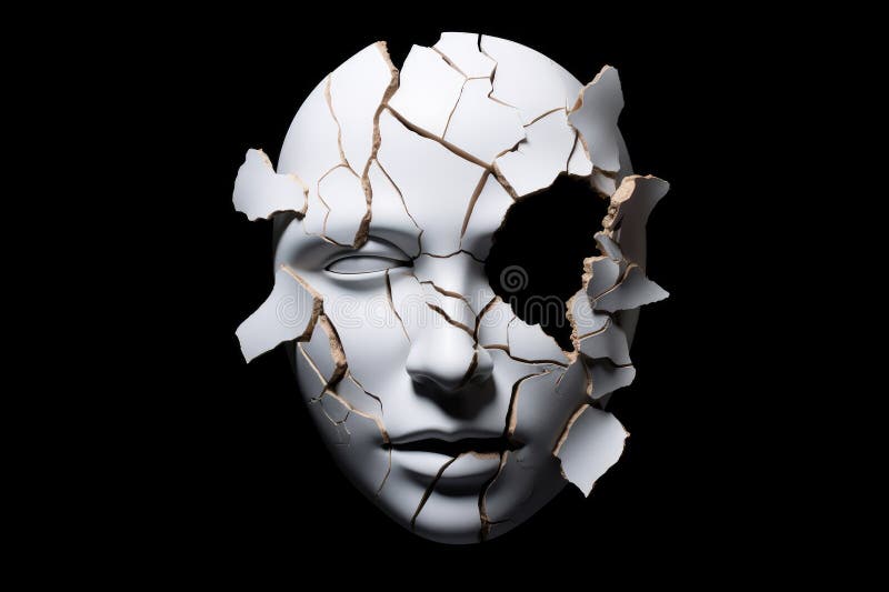 Broken porcelain head.AI generated