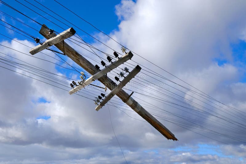 broken utility pole