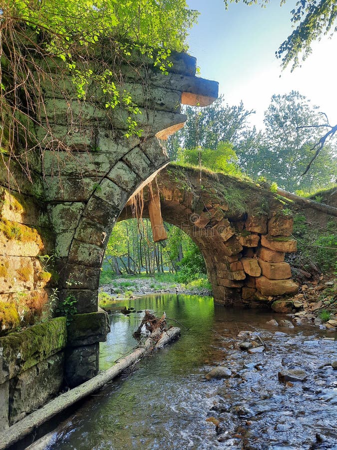 Broken Railroad Bridge Stock Image. Image Of Geology - 251724309